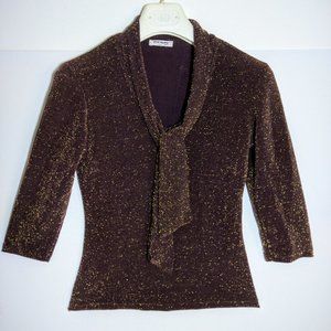 Top - Golden Sparkles Purple Stretch Knit by SHARAGANO PARIS!